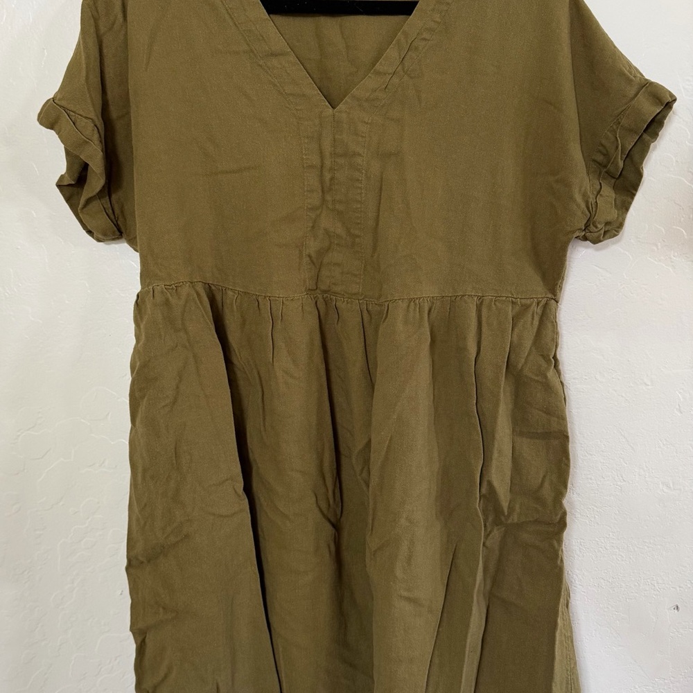Universal Thread Linen Dress Green Women's Size L